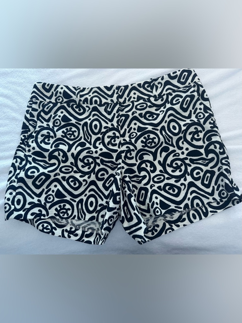 Ann Taylor Factory Black and White High-Waist Patterned Shorts